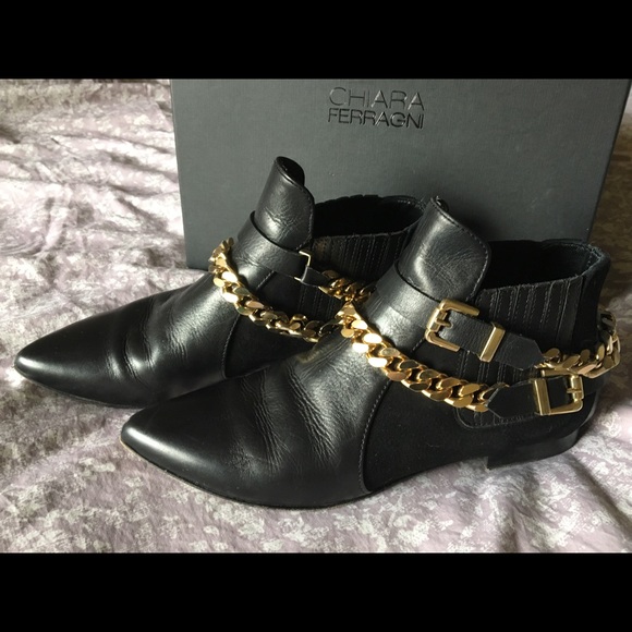 Chiara Ferragni Ankle Boots with Chains 39 - Picture 1 of 7